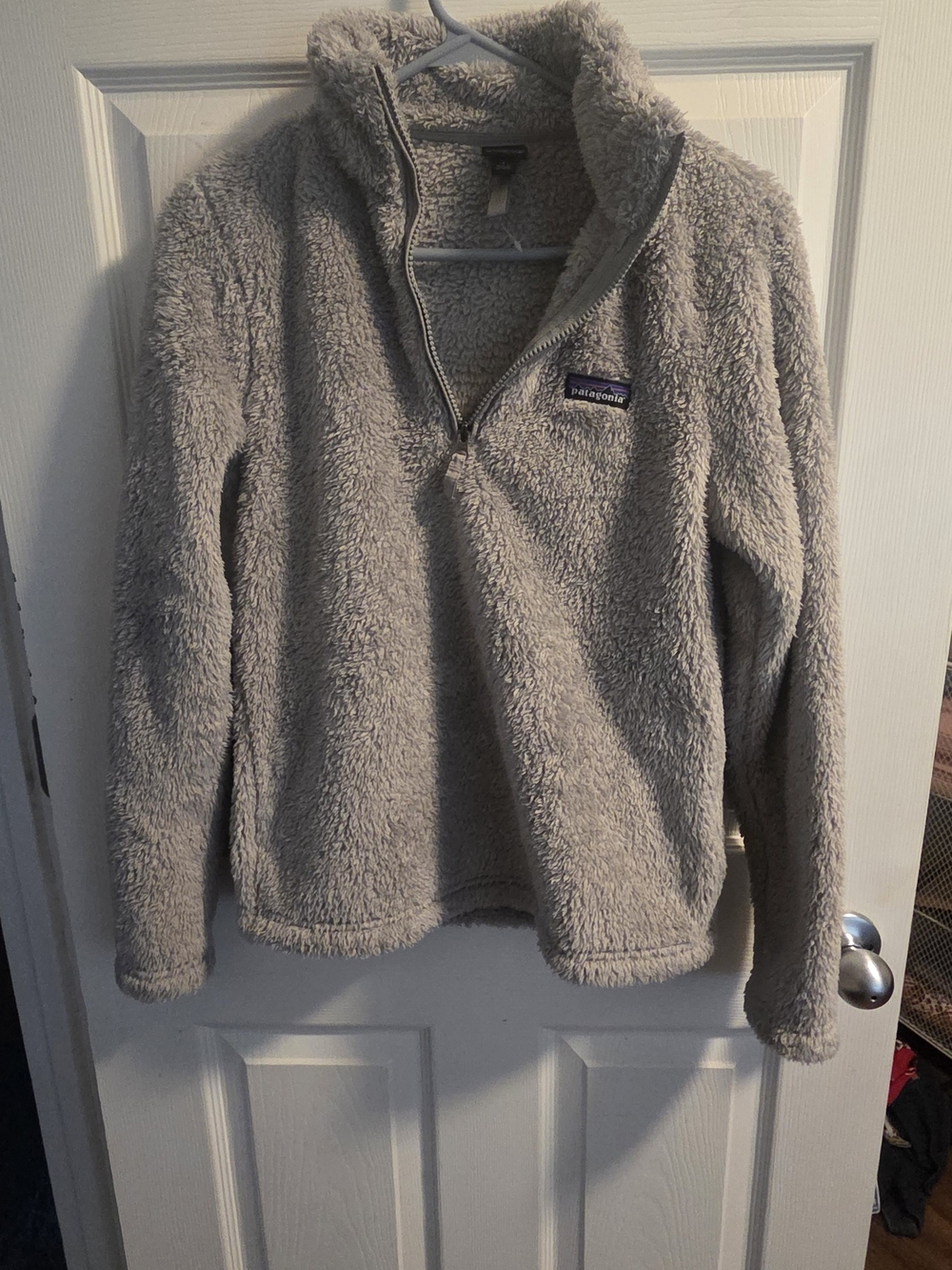 Patagonia Womens Gray Los Gatos Fleece Quarter-Zip Pullover Short Jacket Small